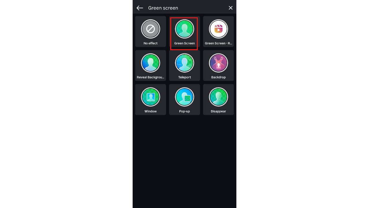 Cari efek green screen.
