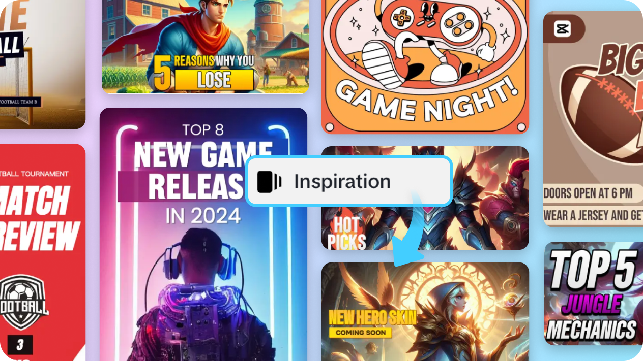 Start with templates for quick gaming designs