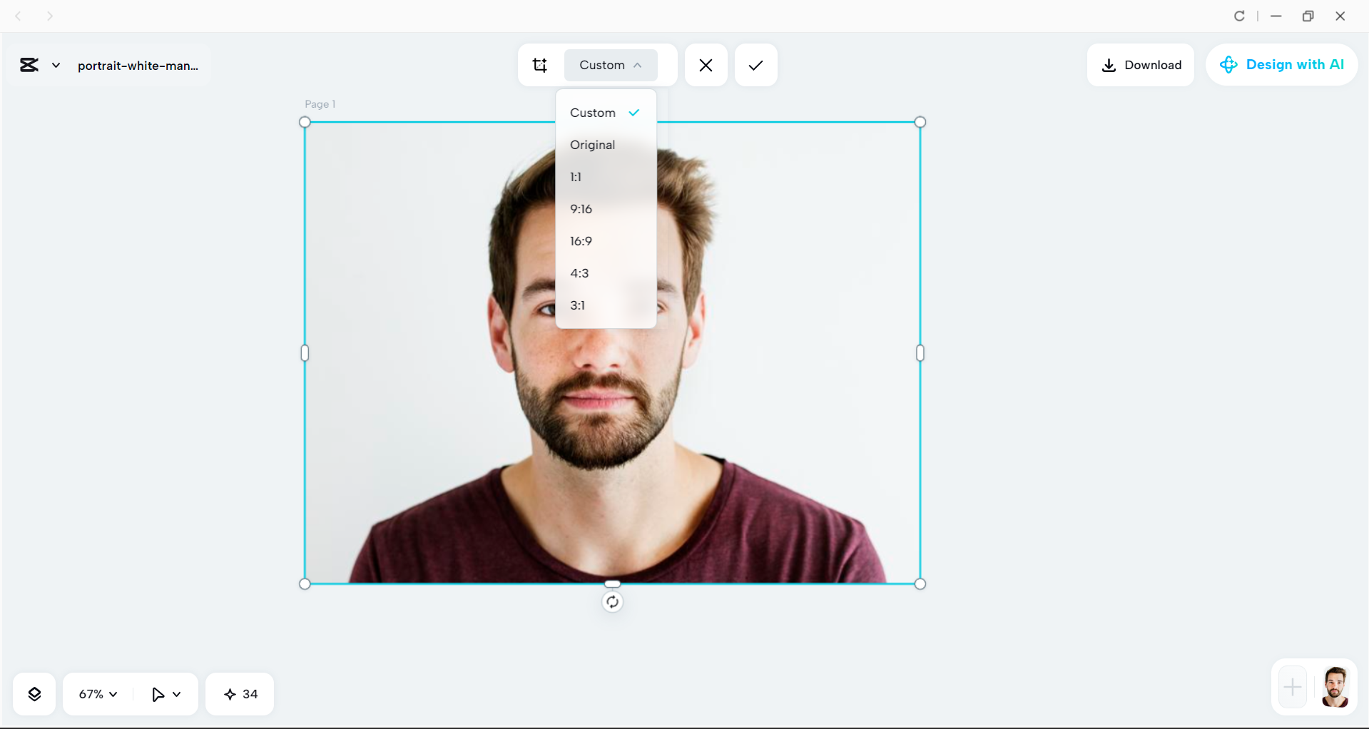 Interface of the CapCut desktop video editor - an offline tool to crop images on Mac