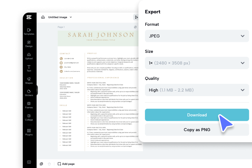 Download your cover letter