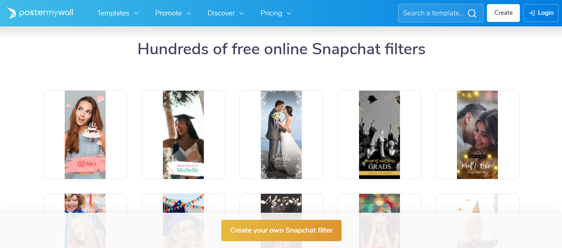 PosterMyWall - el mejor sitio para descargar filtros de Snapchat