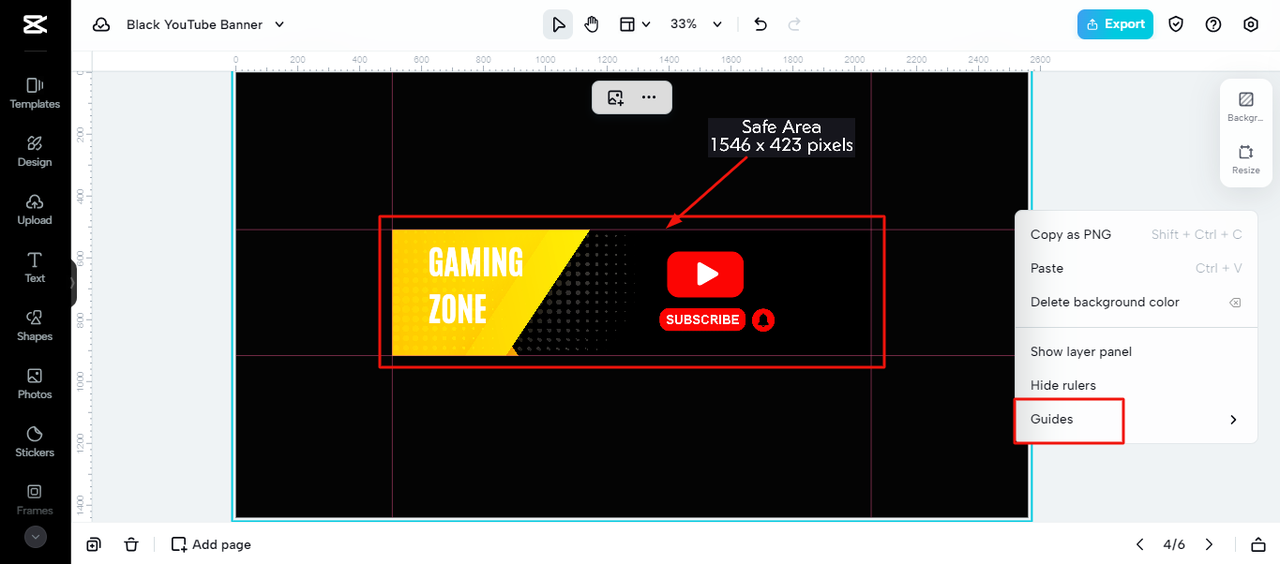 CapCut AI Design canvas refining headline safe areas and subject placement