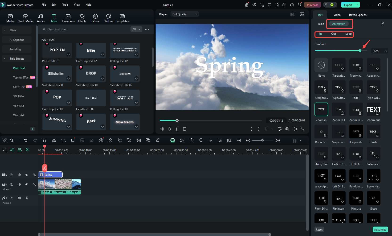 Add animation to text