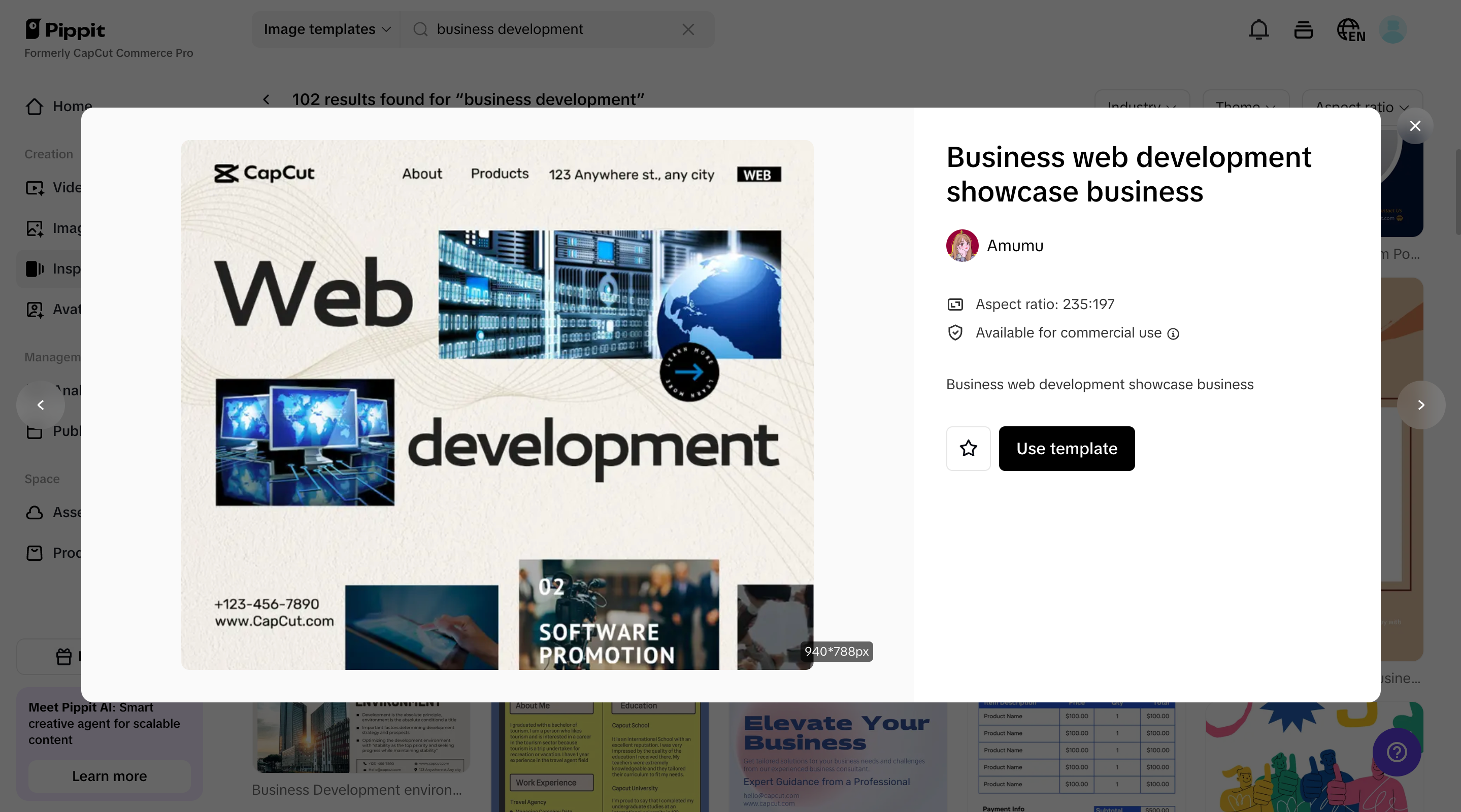 Select and customize your template