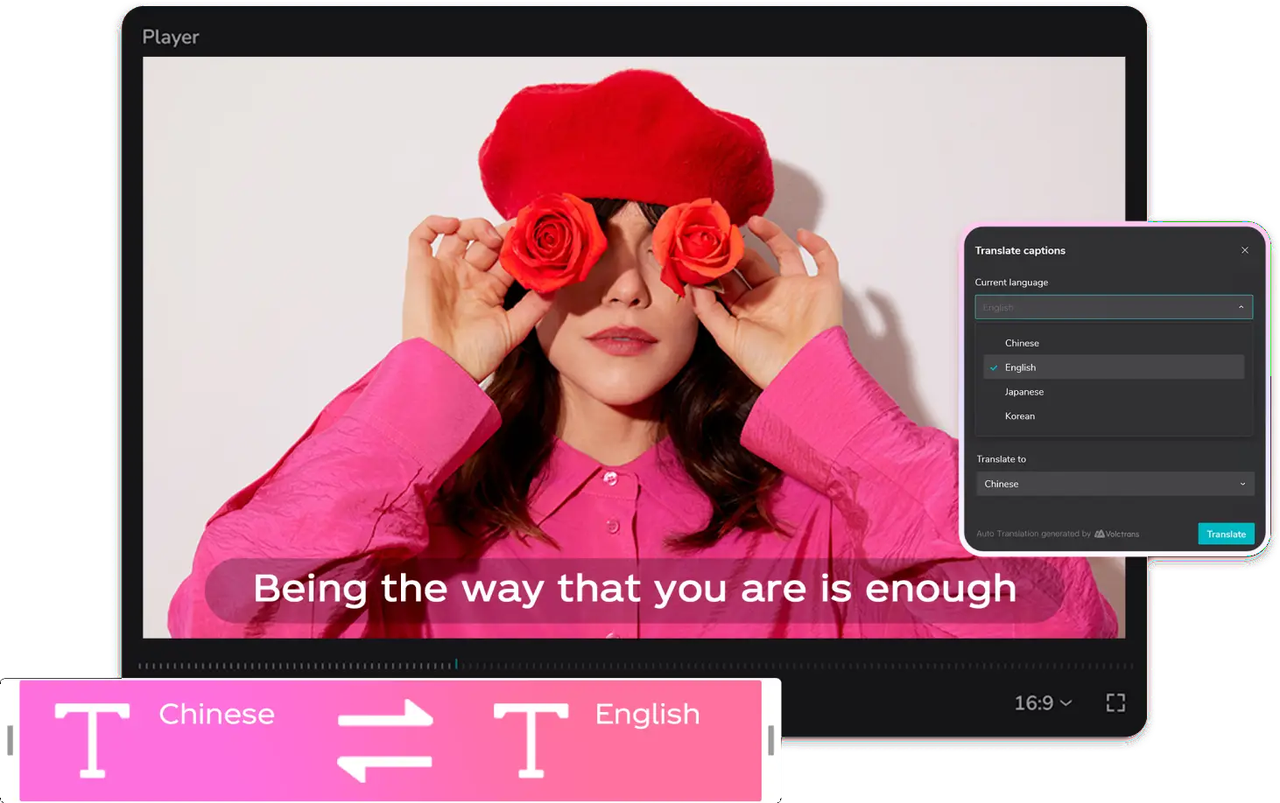Terjemahkan sari kata video