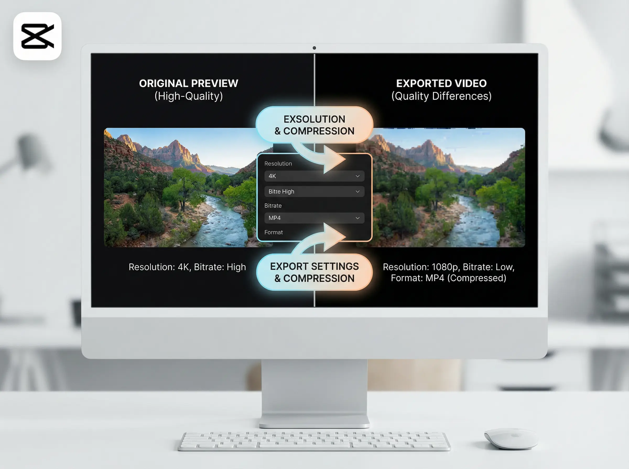 perubahan kualitas video setelah mengekspor