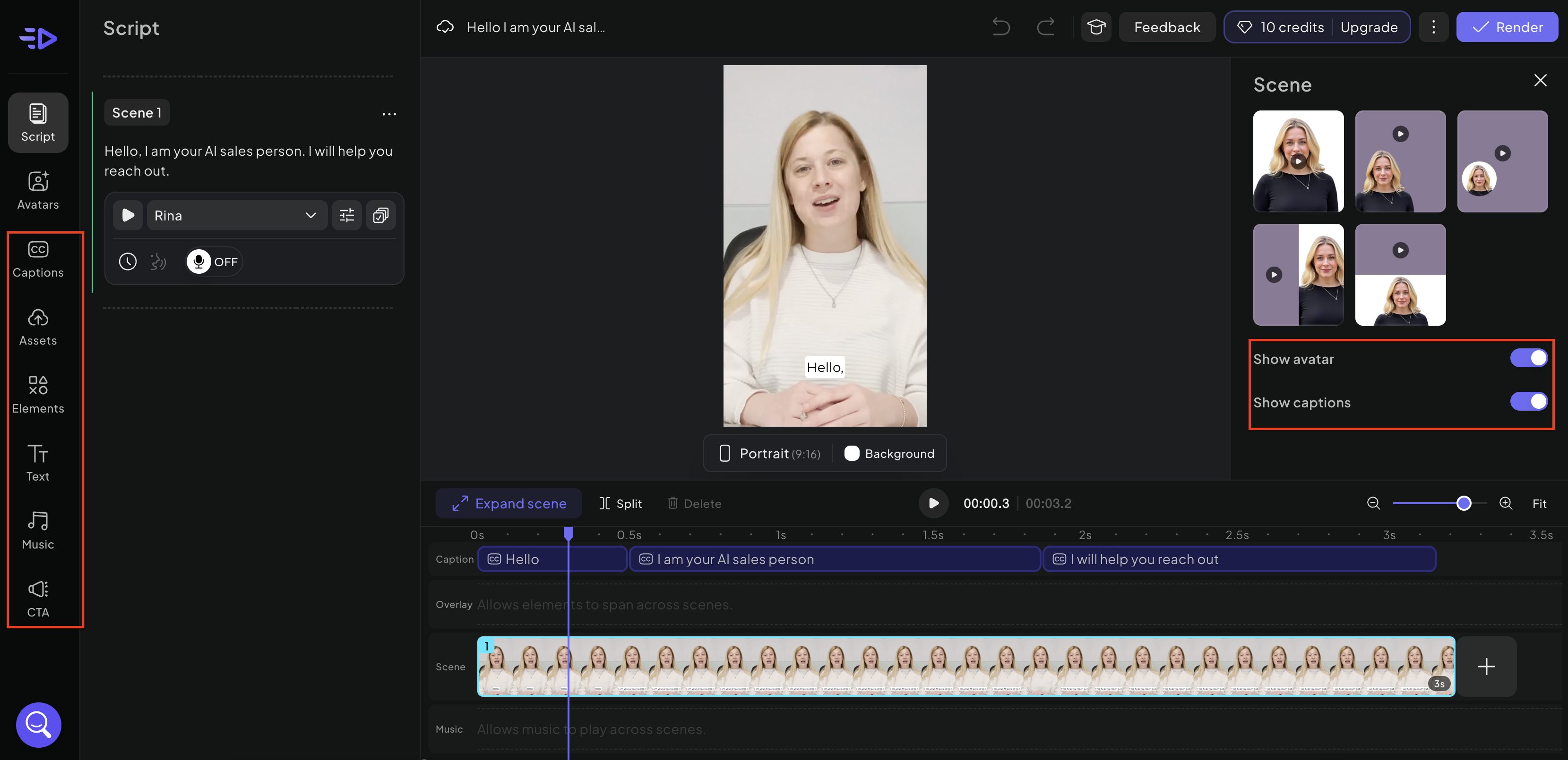 Personaliza la escena