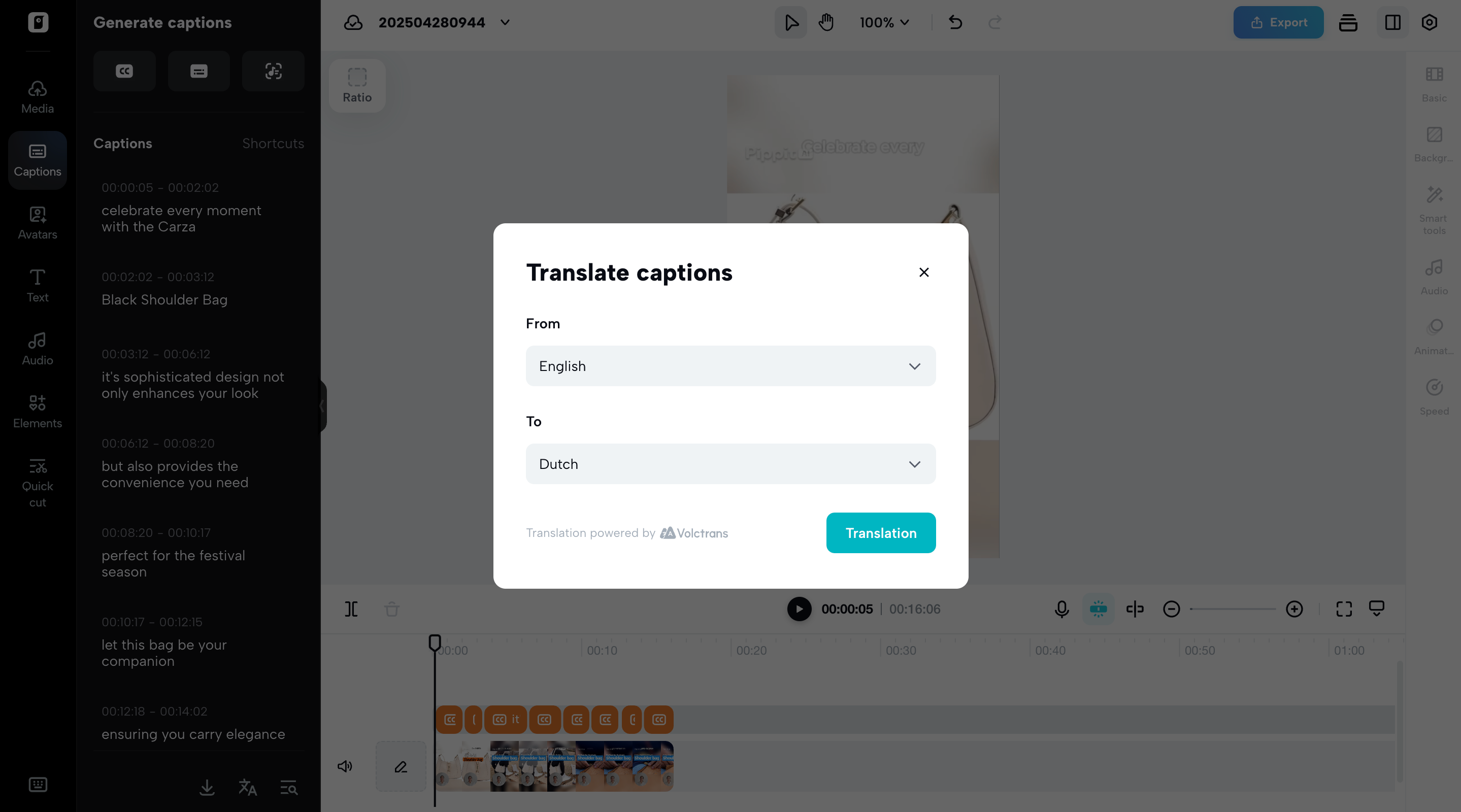 Select the language you want to translate