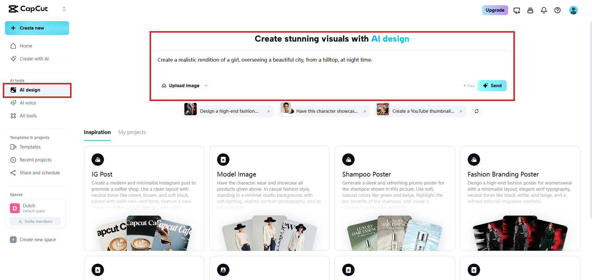 提供您的圖像創建提示