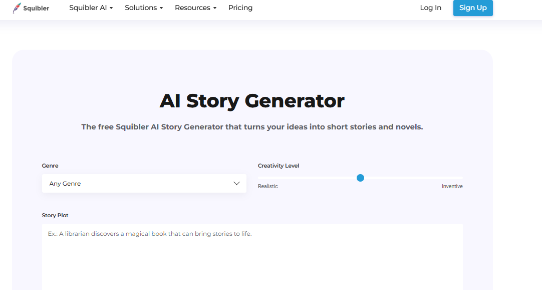Interface ng Squibler