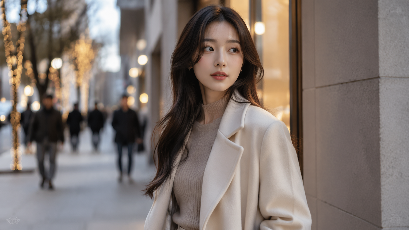 Dreamina Korean style AI Prompt prompt example 2: Seoul Street Style Look
