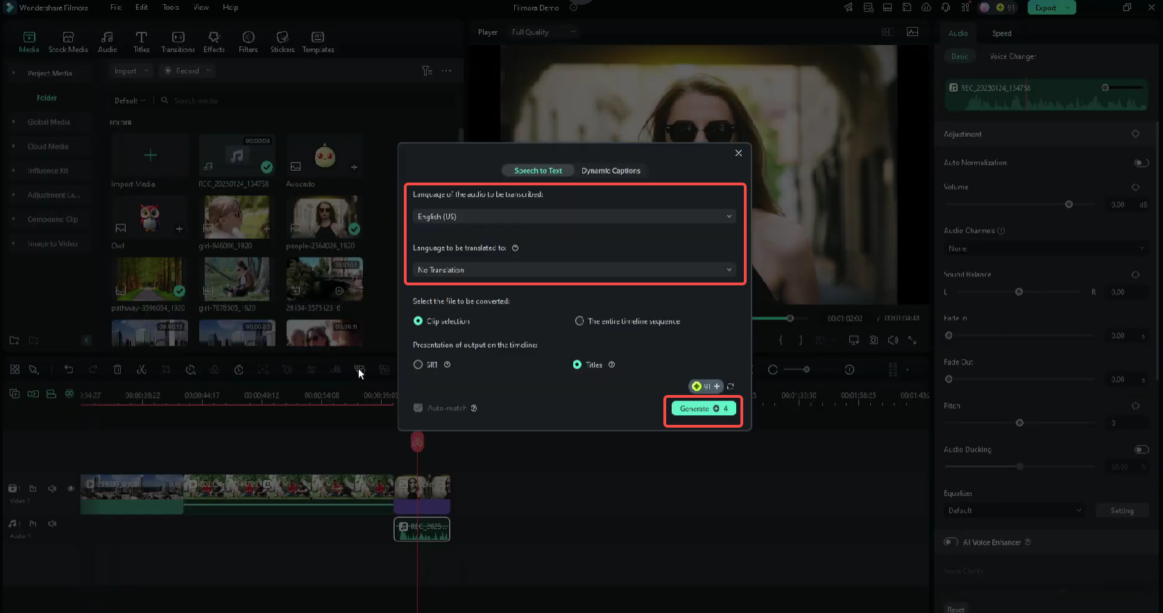 Convert speech to text