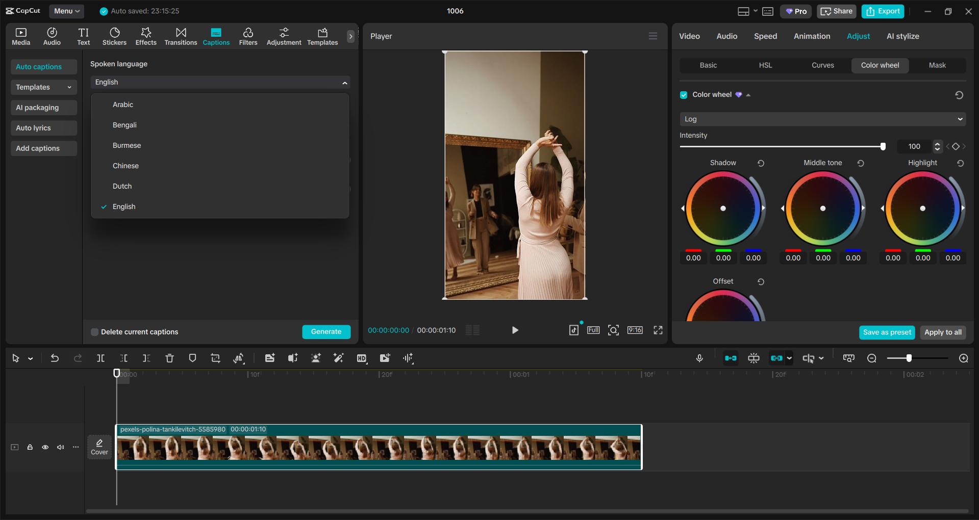 Interface of the CapCut desktop video editor - a user-friendly tool to make trendy TikTok videos