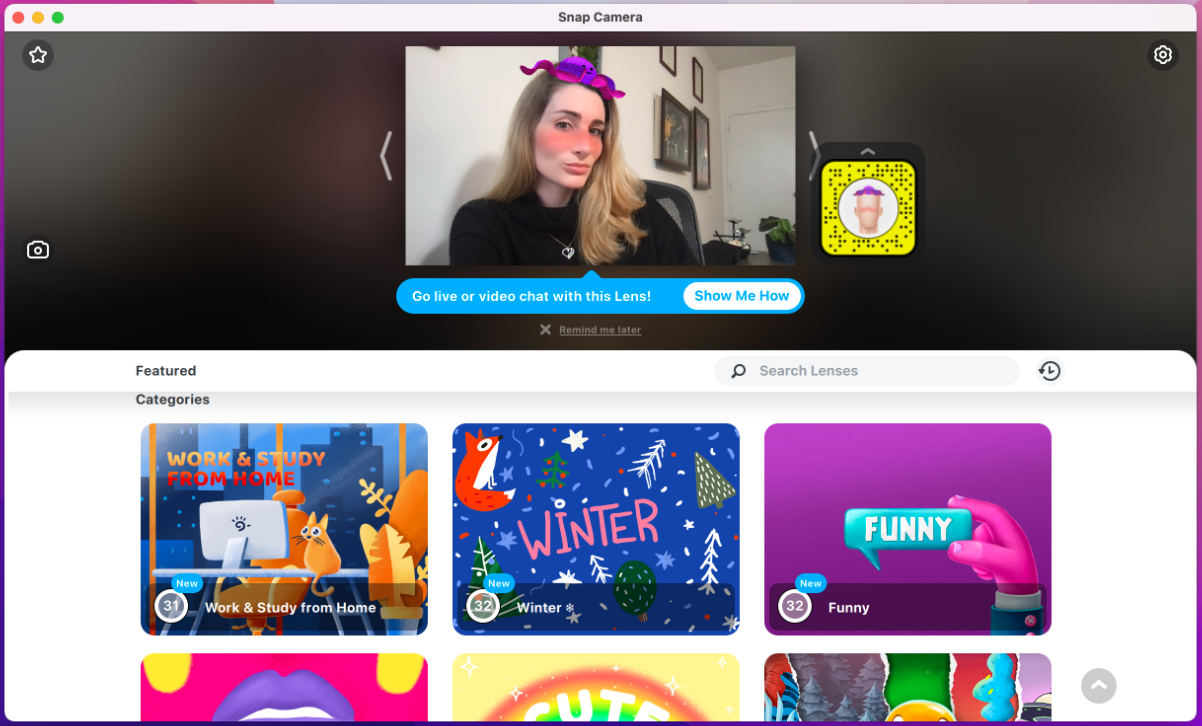 Snap Camera – Virtual backgrounds