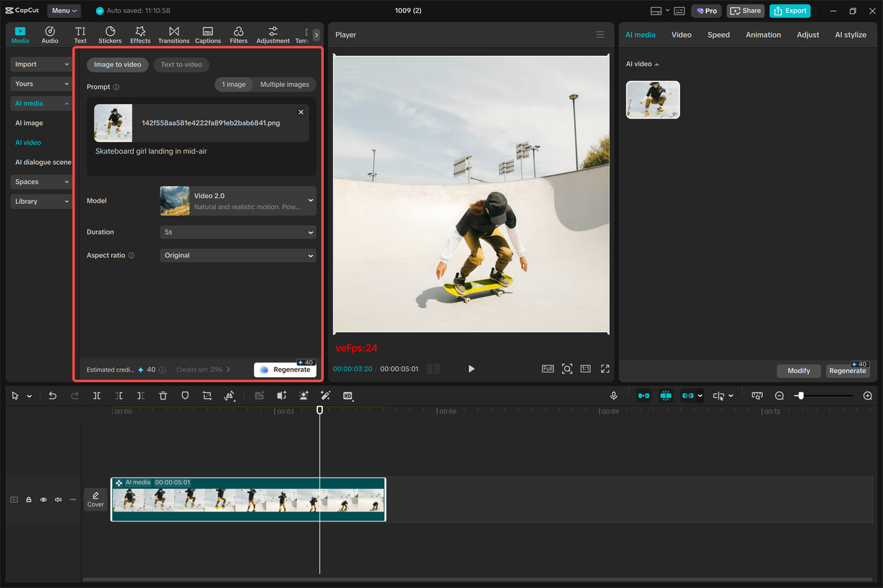Generate a video from an image