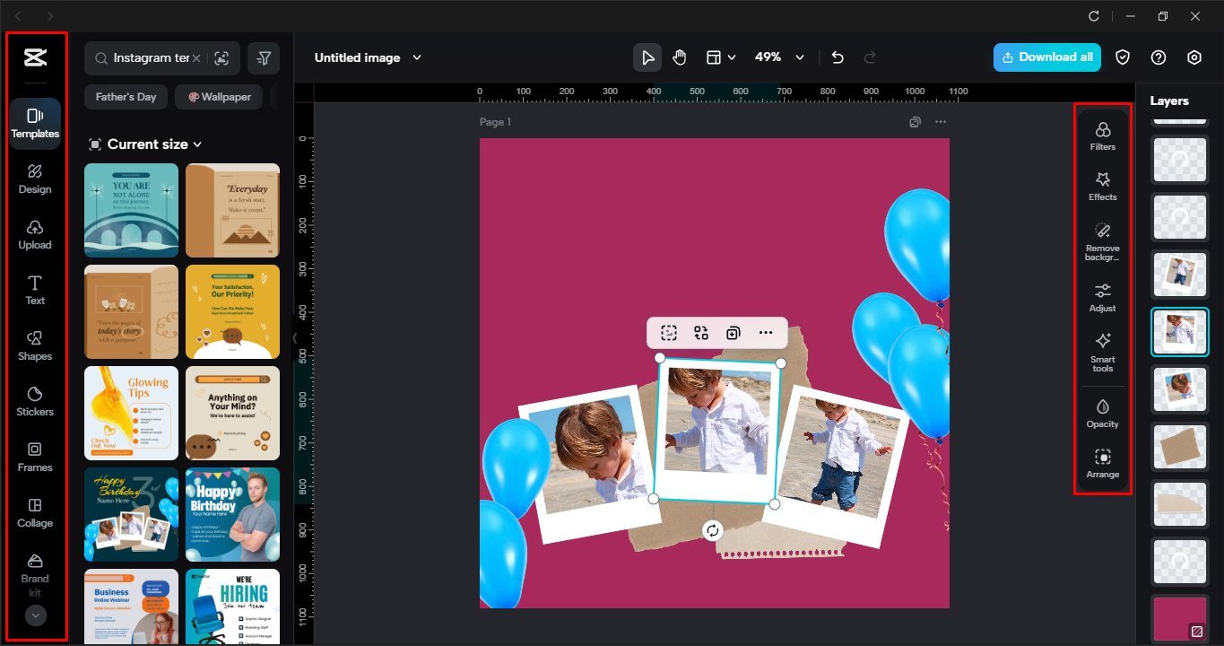 Editing and personalizing the template in CapCut desktop video editor