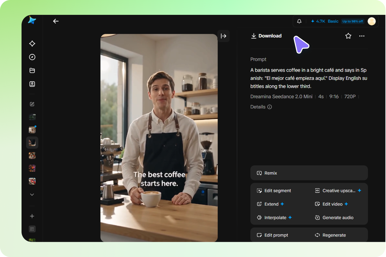 Étape 3 : Affinez et téléchargez votre vidéo sous-titrée