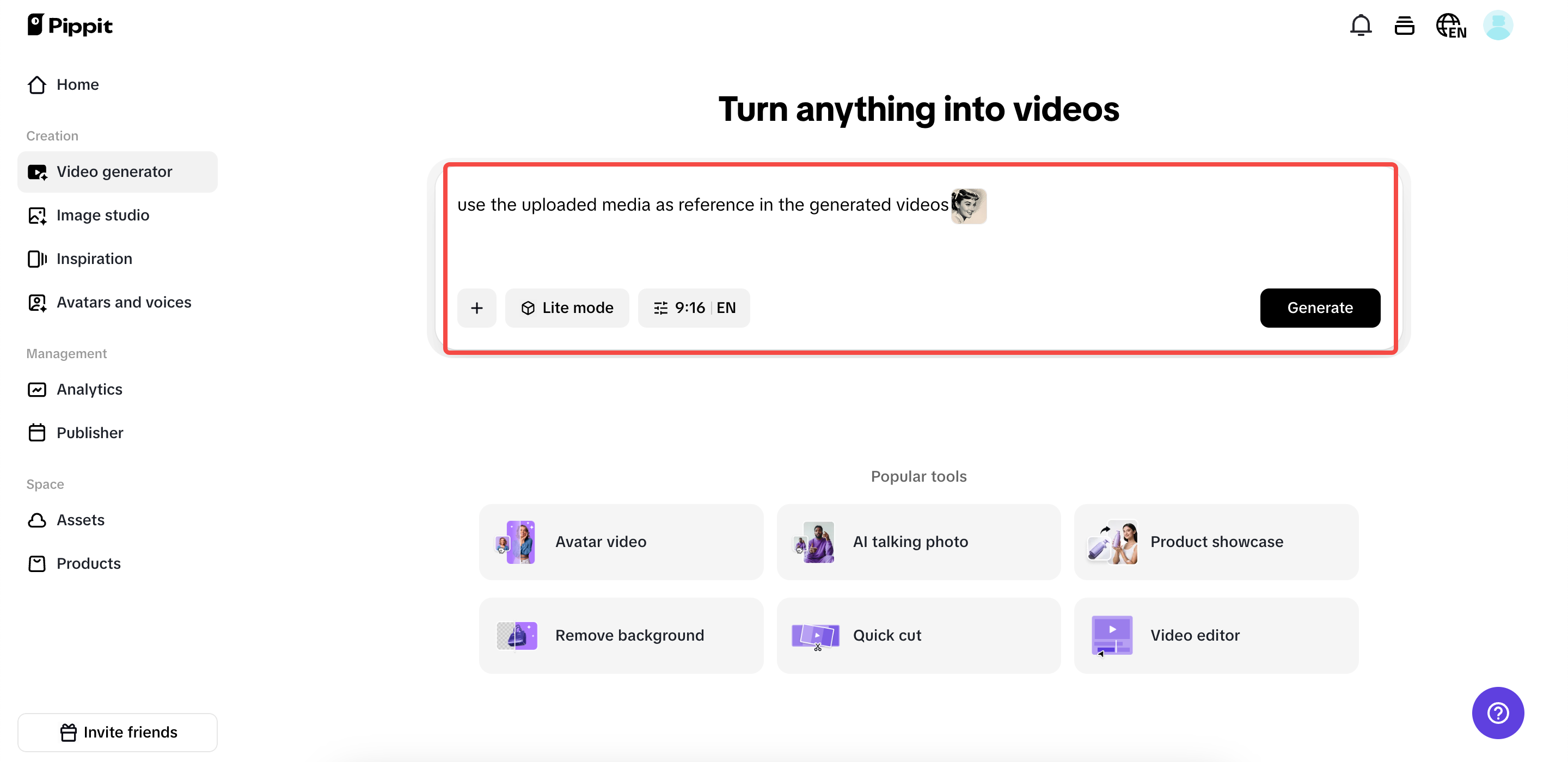 Make videos from generated images