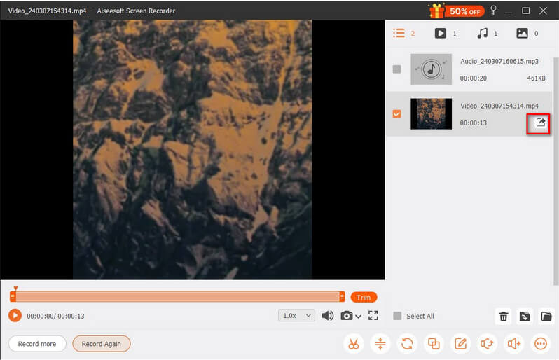 Pamamahala ng mga pag-record sa Aiseesoft Full Screen Recorder