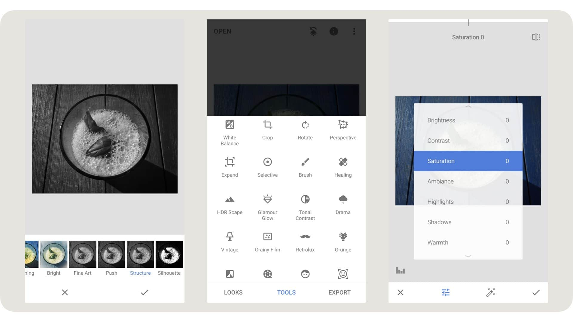 Snapseed - outils de retouche photo