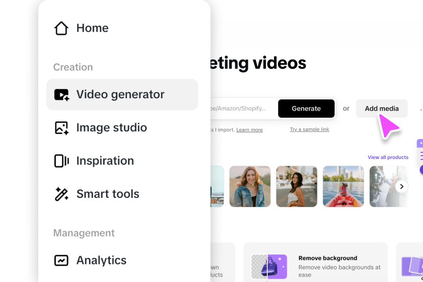 Abra o gerador de vídeo