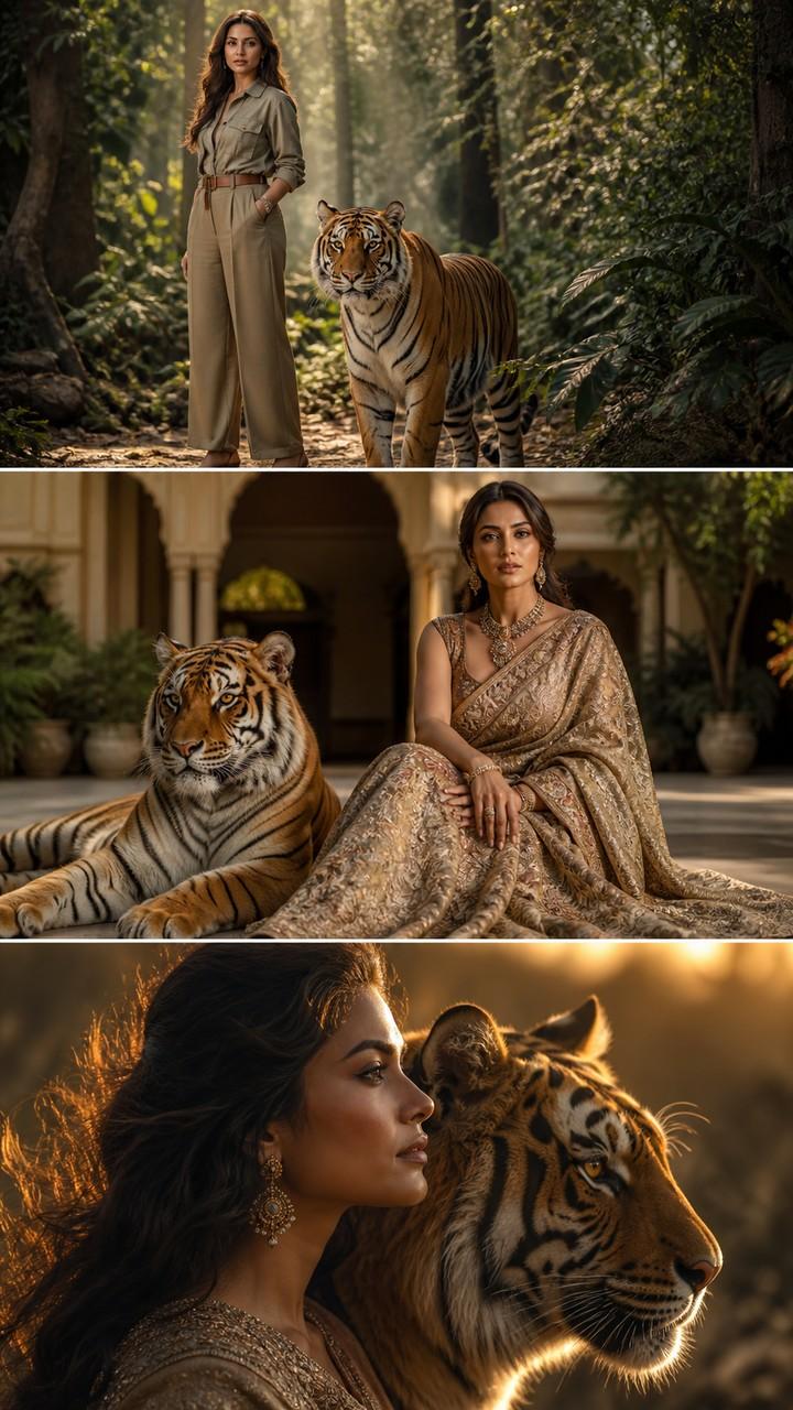 woman with tiger mobile hero