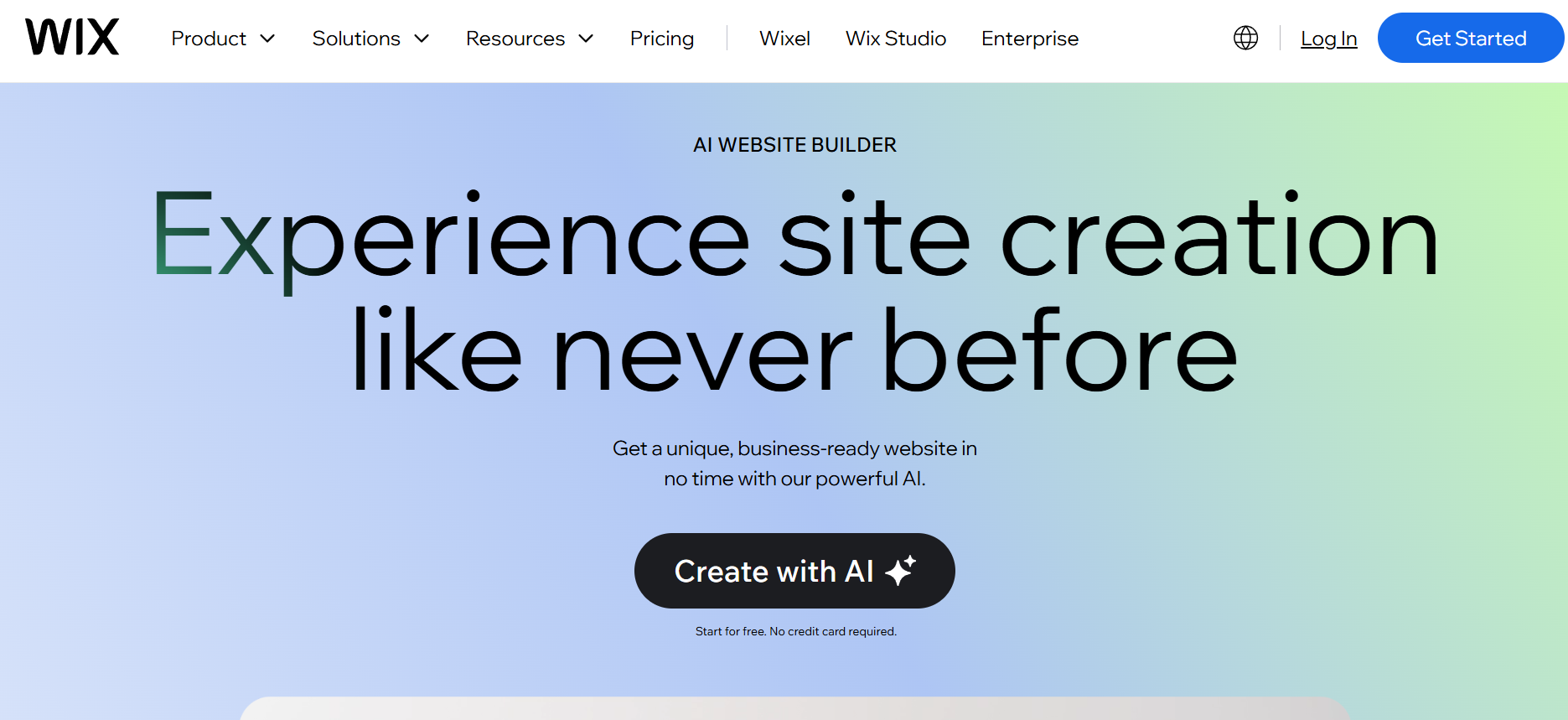 Wix ADI homepage
