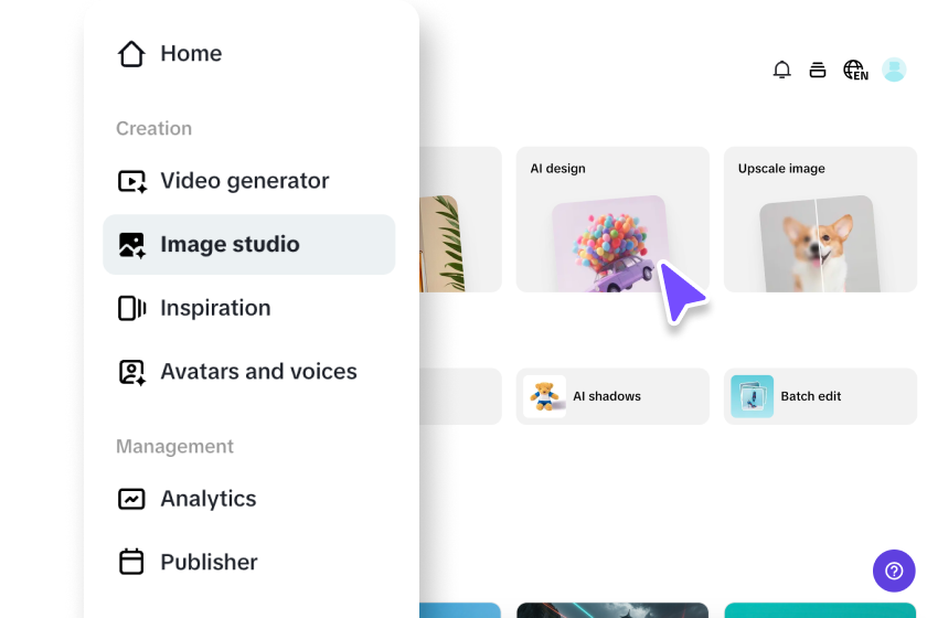 Come to the AI design feature