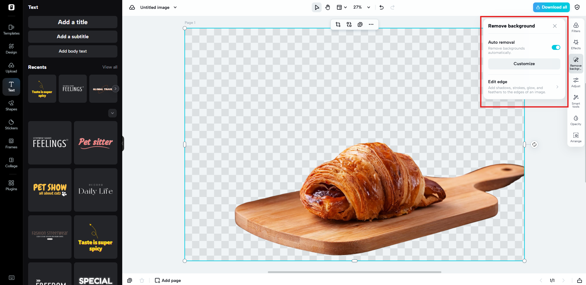 Remoção de fundo com tecnologia de IA
