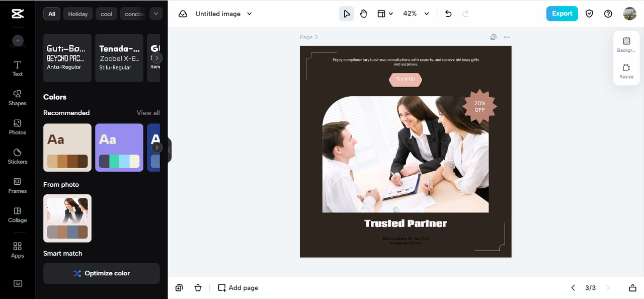 Optimize colors for posters in a few seconds