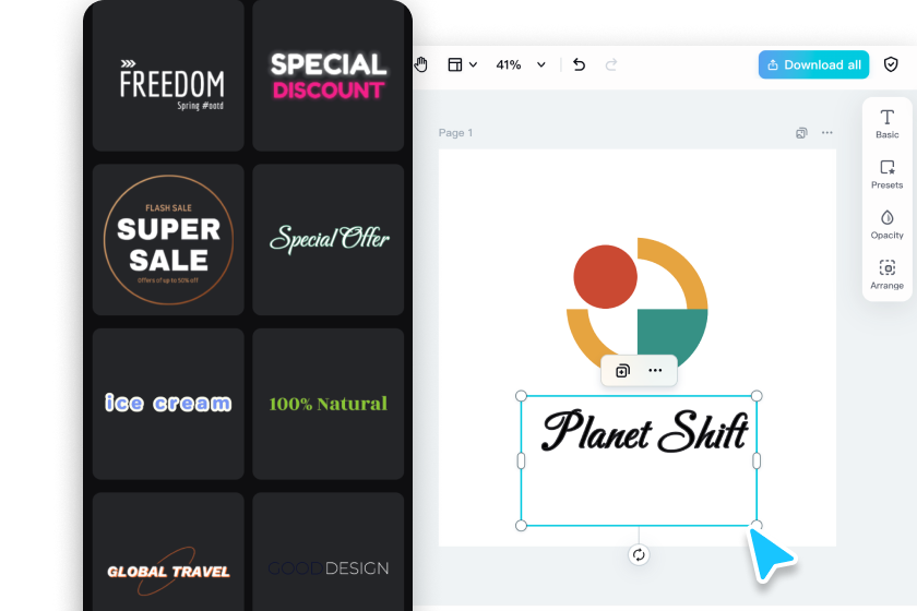 Choose a text style for your monogram