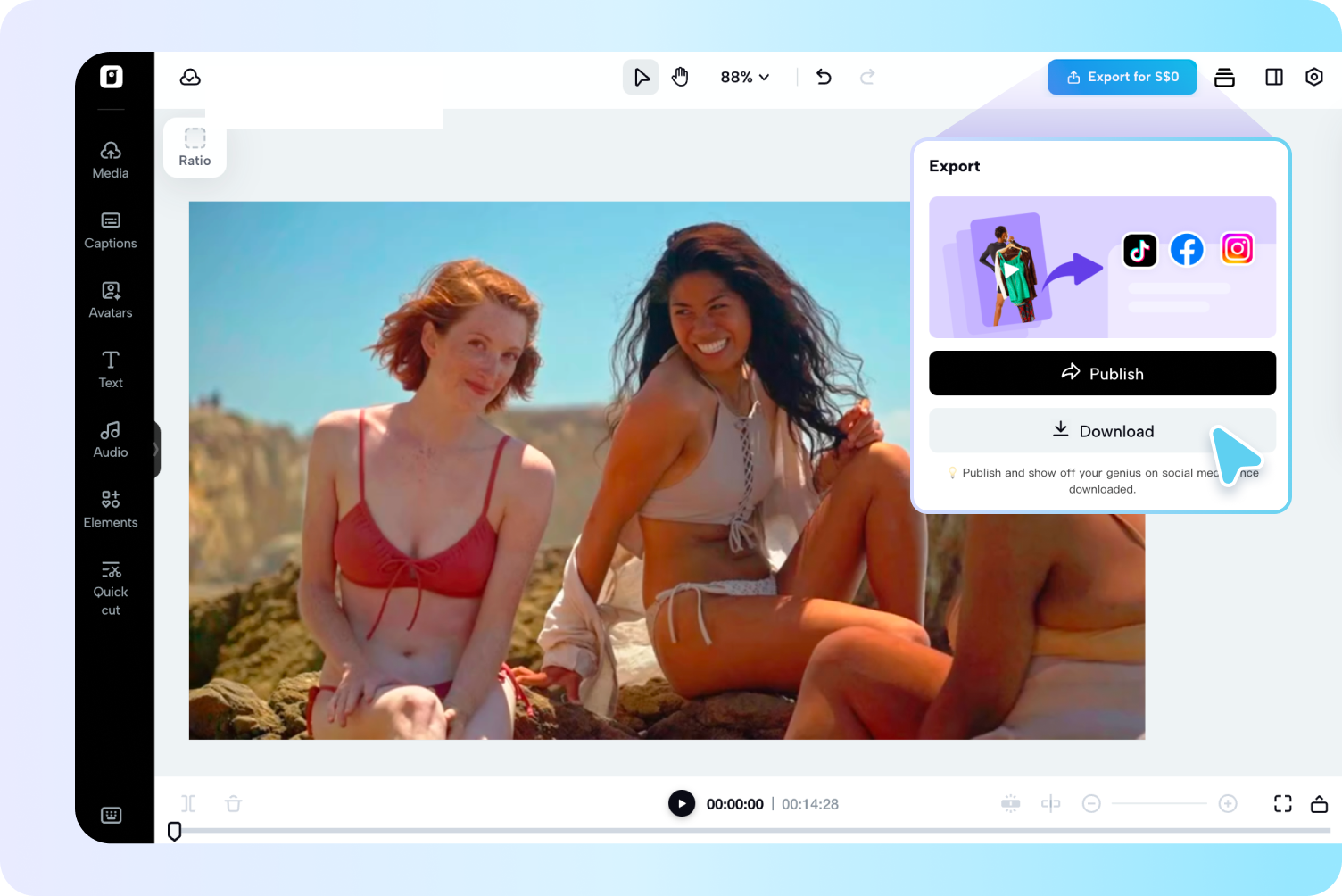 Export or share the video