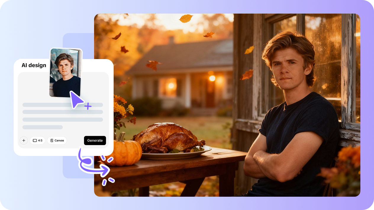 AI design tool for generating Thankgiving photos