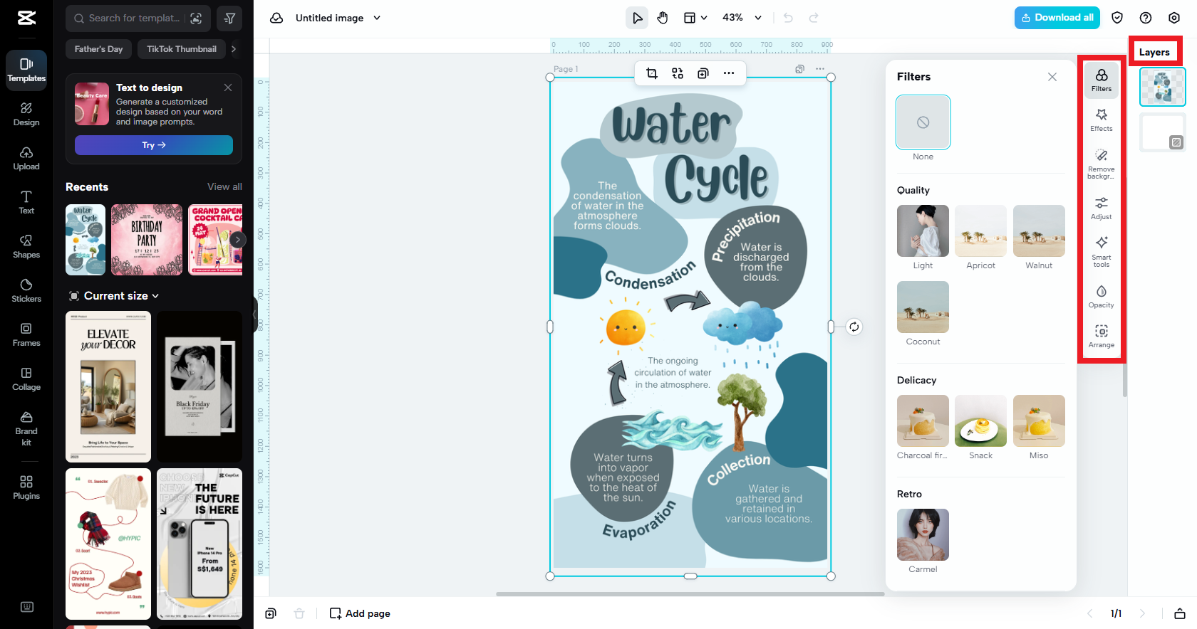 Customize your template with filters, effects, etc.