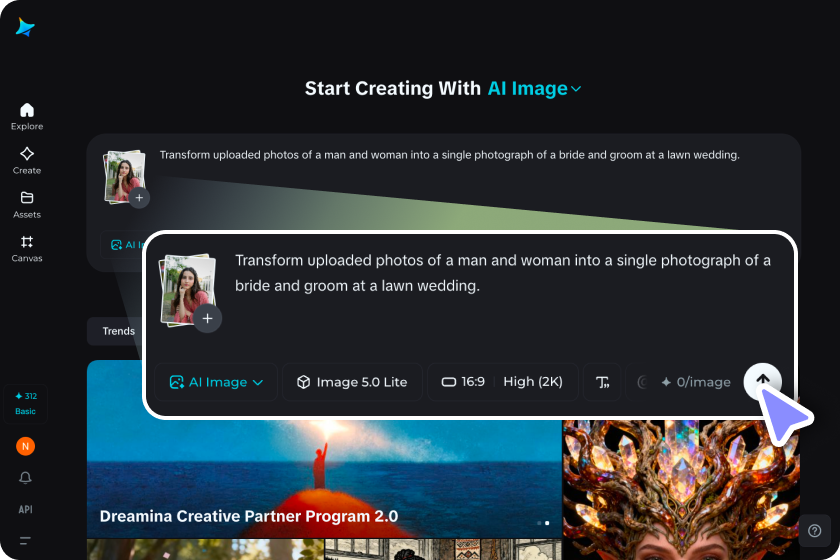  Upload portrait for AI wedding photo