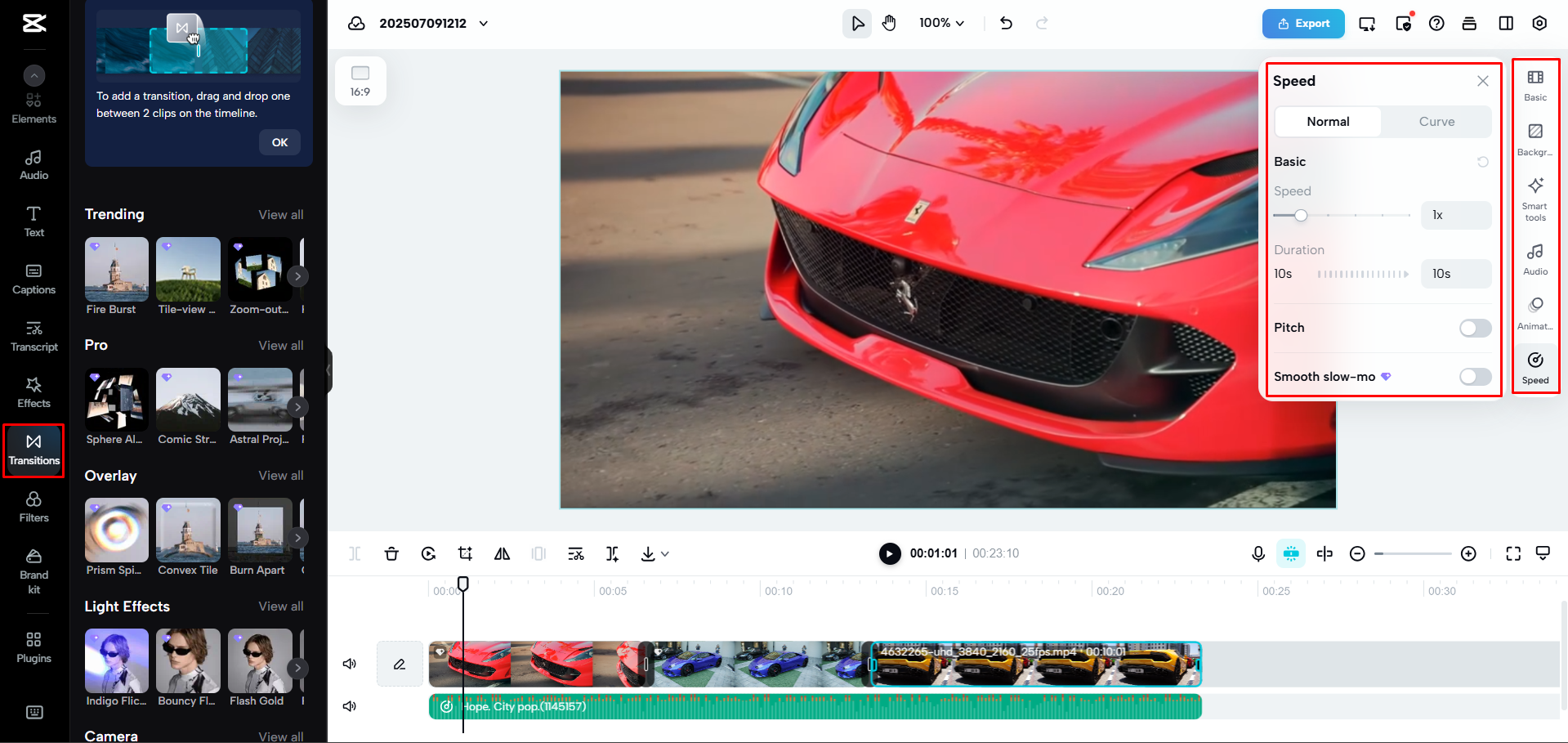 Creating a video montage with CapCut Web