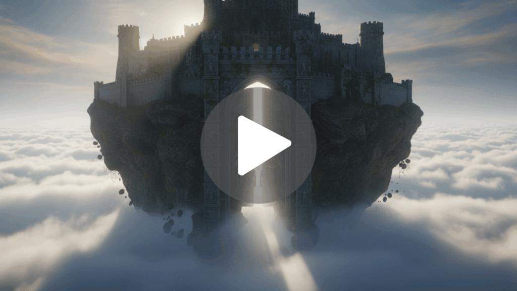 An ancient stone castle lands