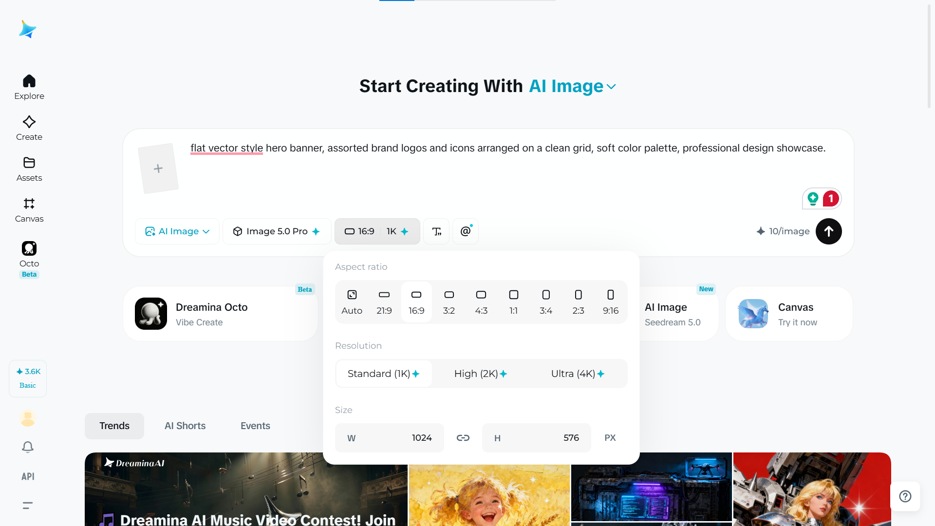 Image resolution selector