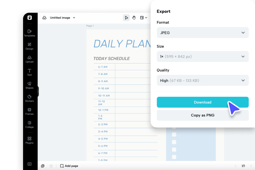 Export your template