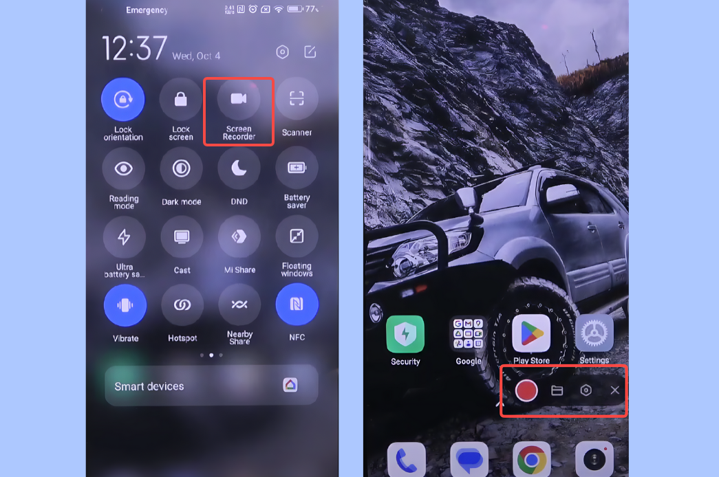 Record using Screen Recorder