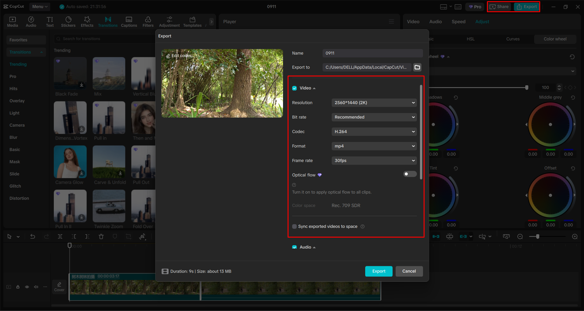 Pag-export ng video mula sa CapCut desktop video editor