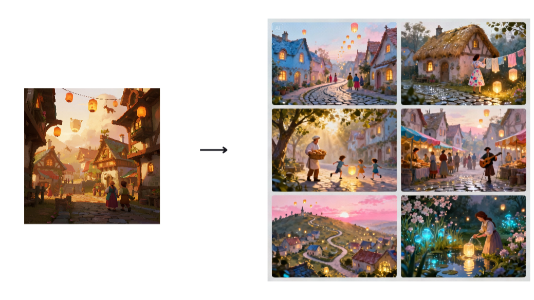 Group image generation feature in Dreamina
