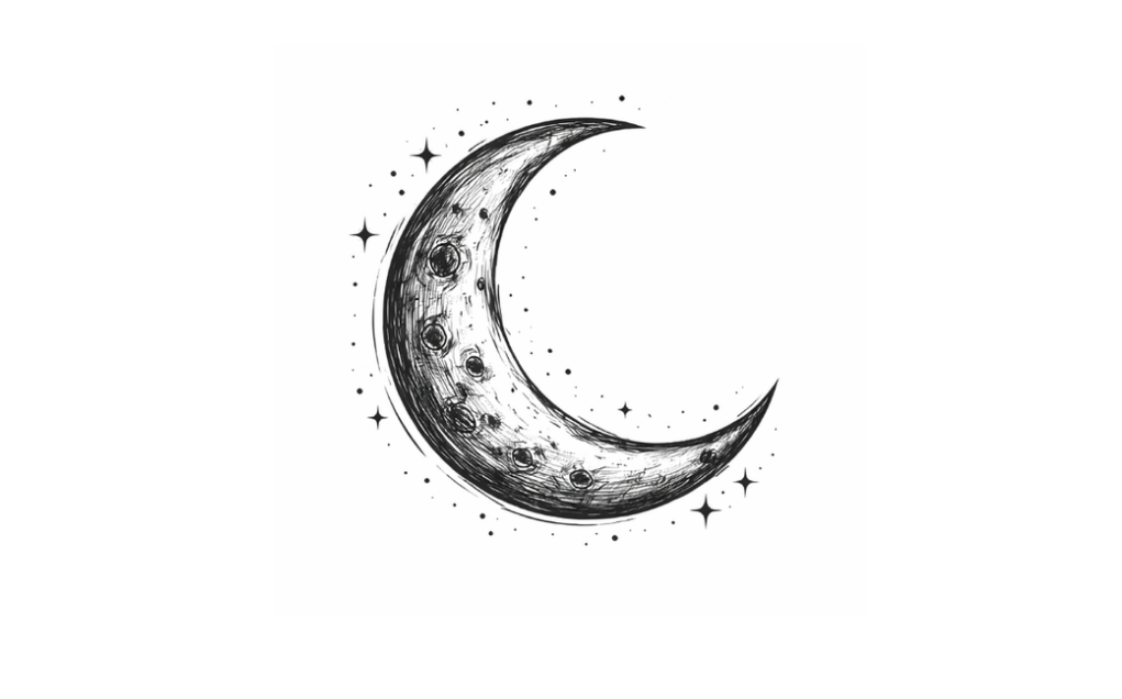 Hand-Drawn Moon Sketch logo design