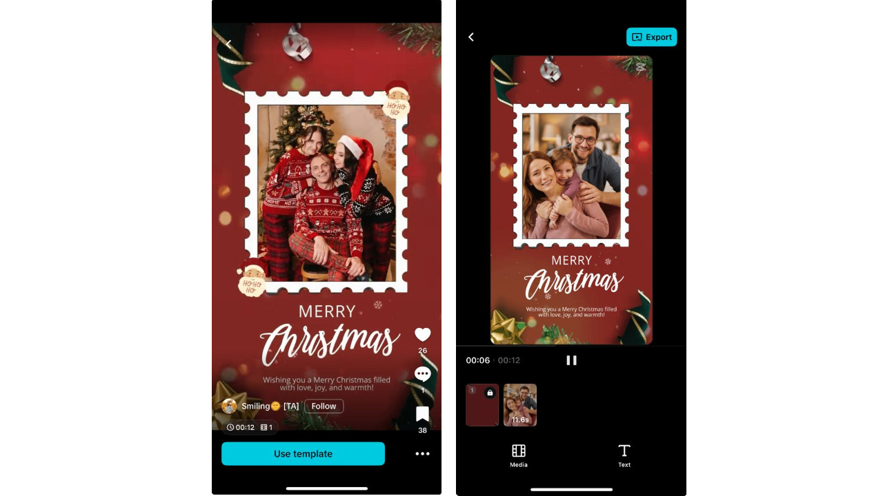 Edit Christmas card template