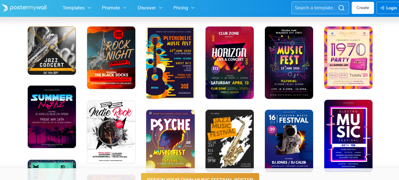 PosterMyWall – 音楽フェスティバルポスターテンプレート