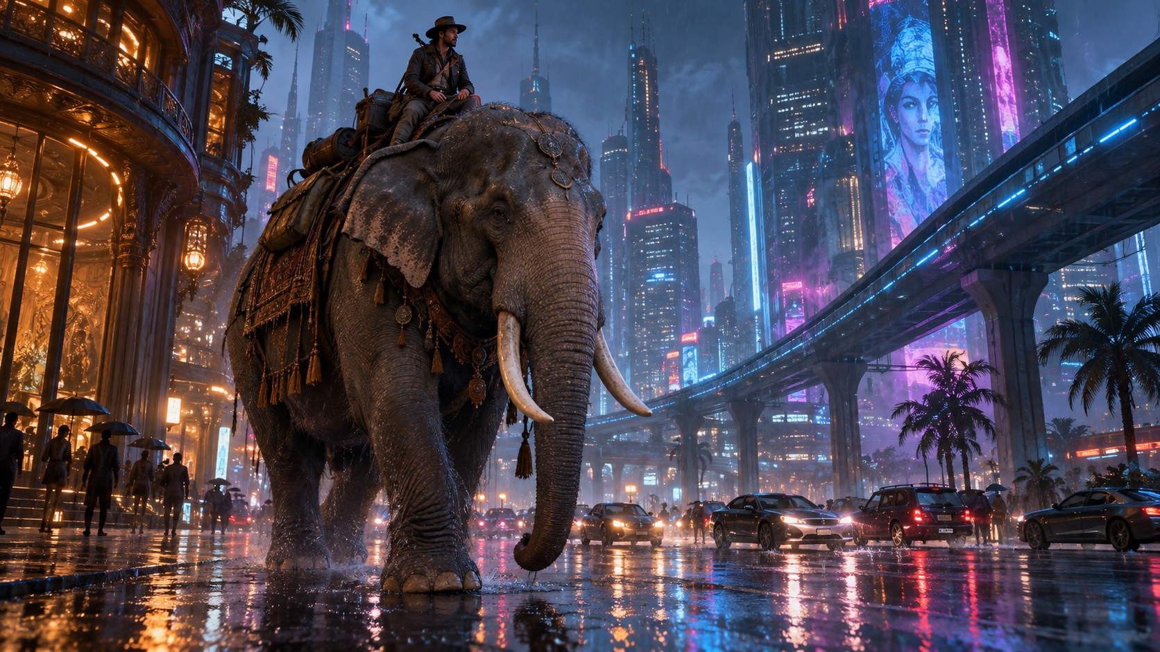 Giant Animal Ride AI Video original 16:9 visual
