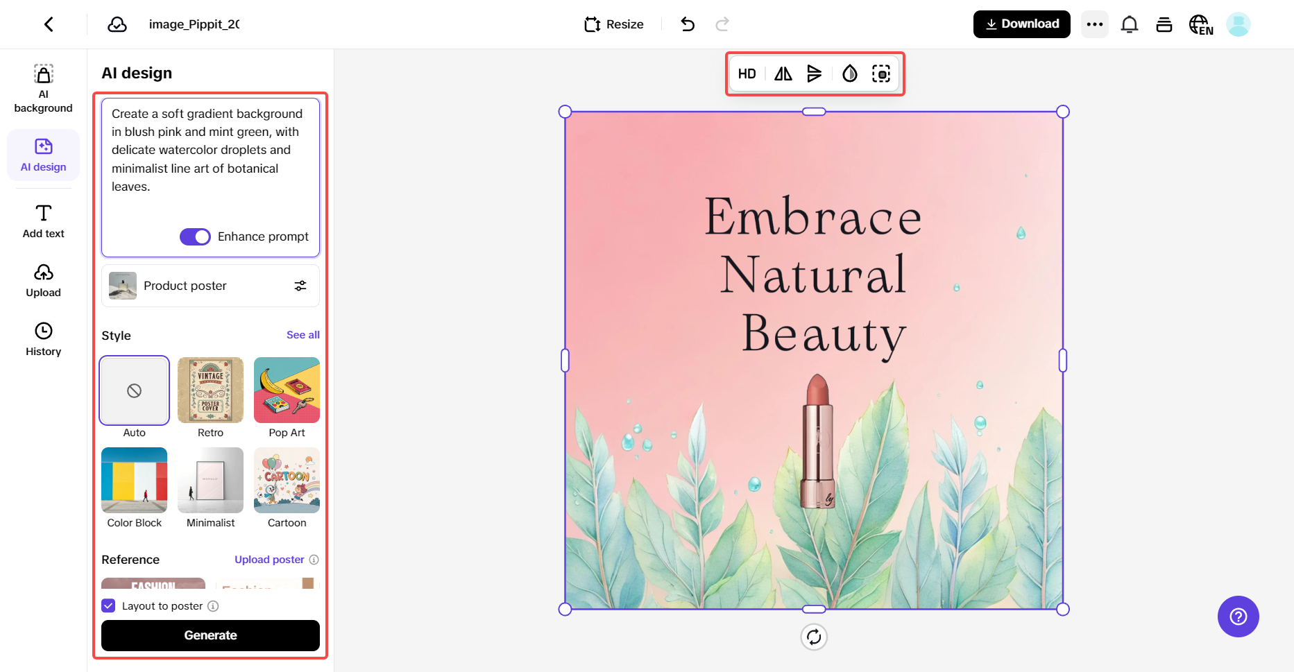 Lumikha ng mga imahe mula sa prompt.