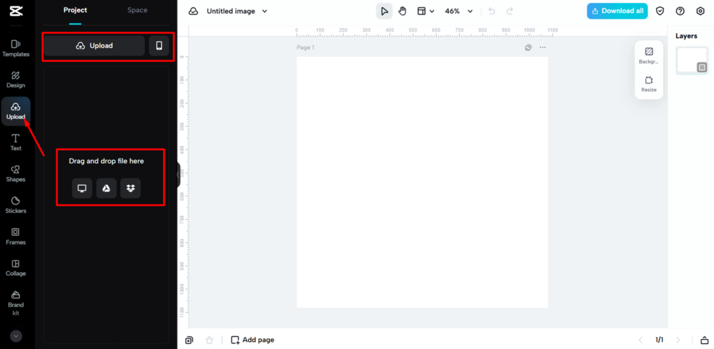 Uploading images to CapCut Web
