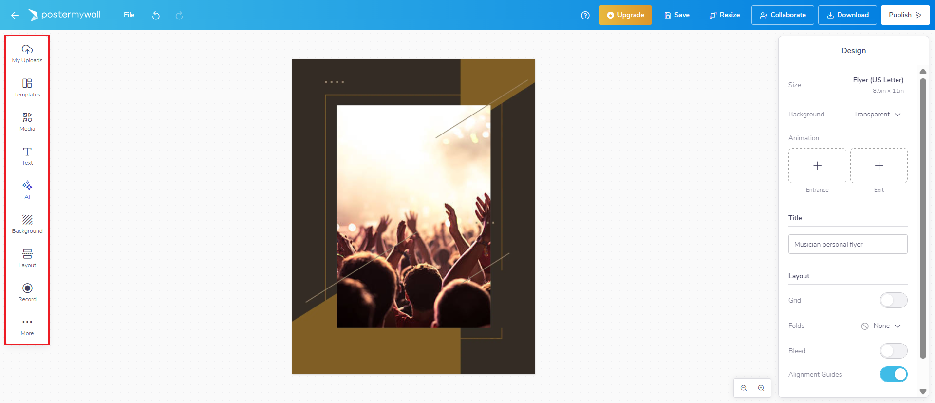 Gumagawa ng band flyer