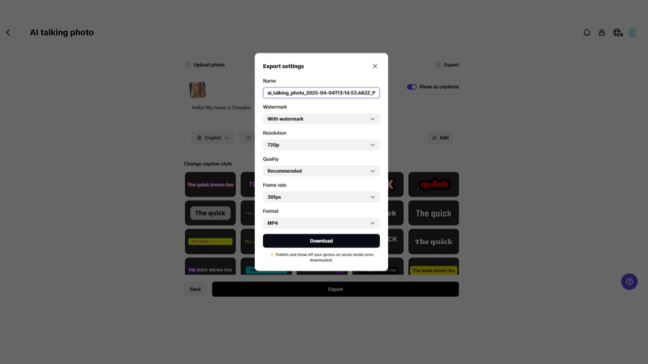Exportación y compartir sin interrupciones